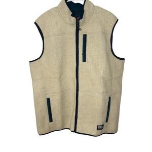 Eddie Bauer NWT mens Chilali faux shearling oyster vest fleece lined size XLT